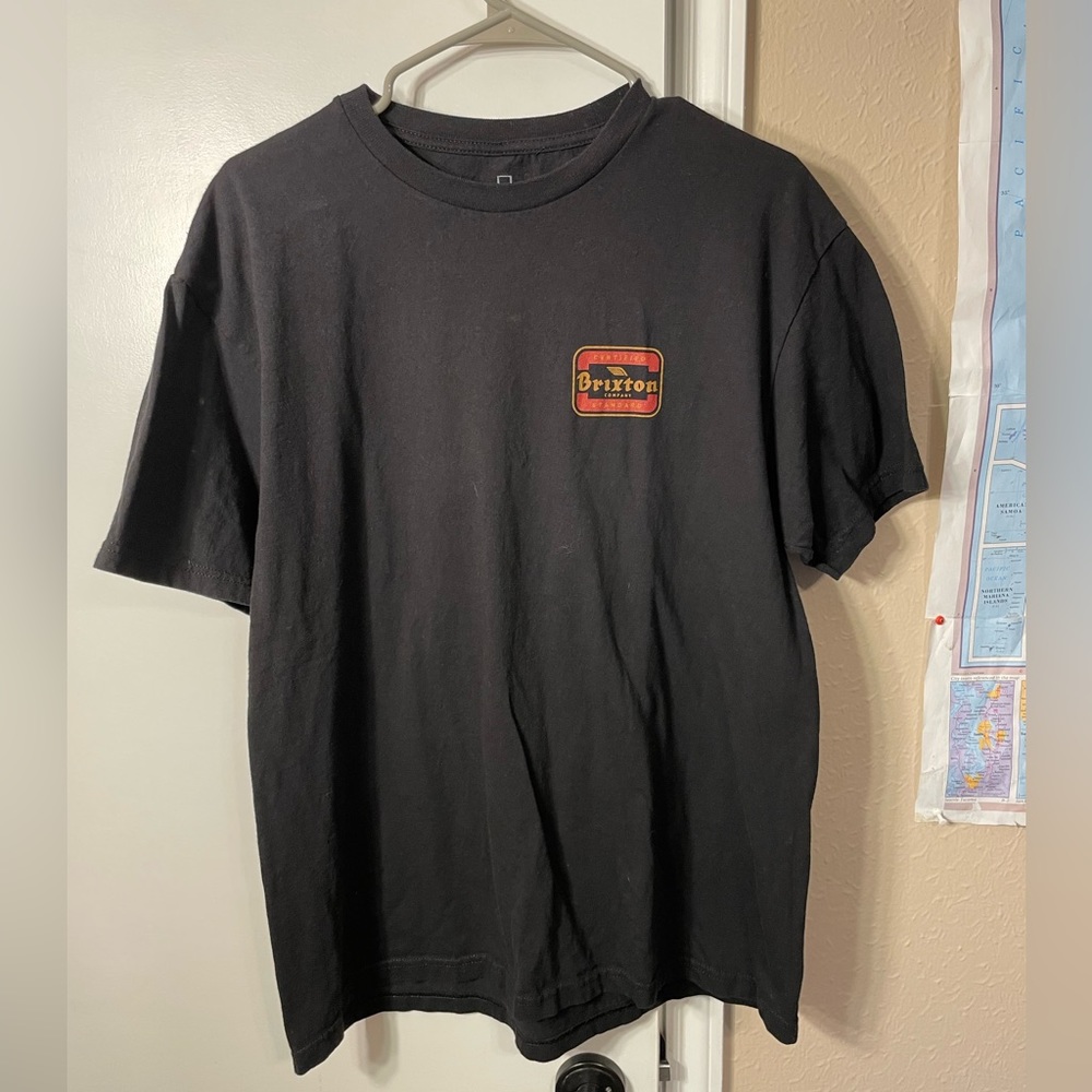Large brixton brand black t-shirt 100% cotton. Like new